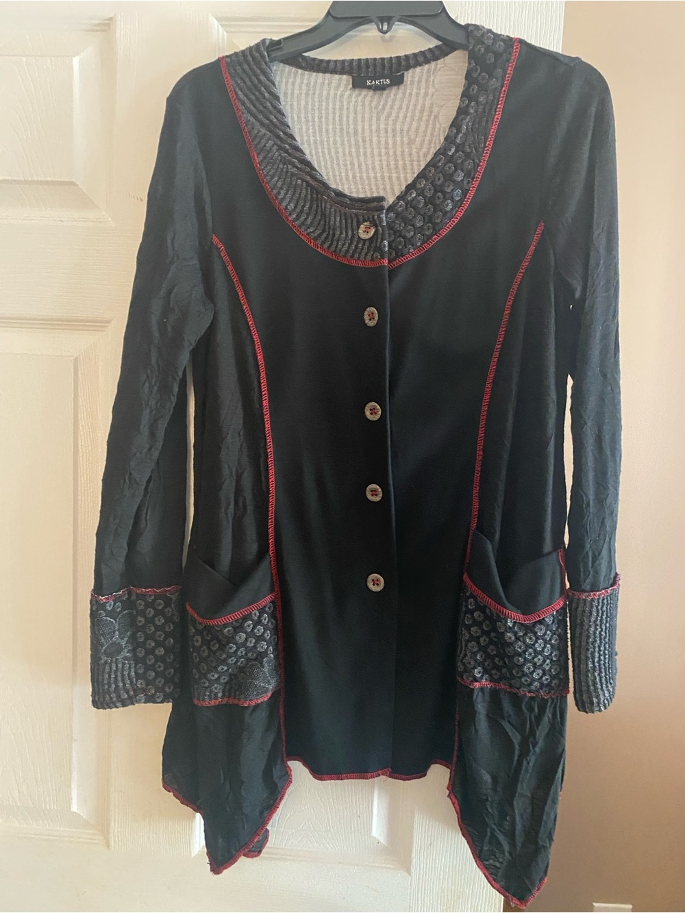 Kaktus Black Jacket with Red Trim